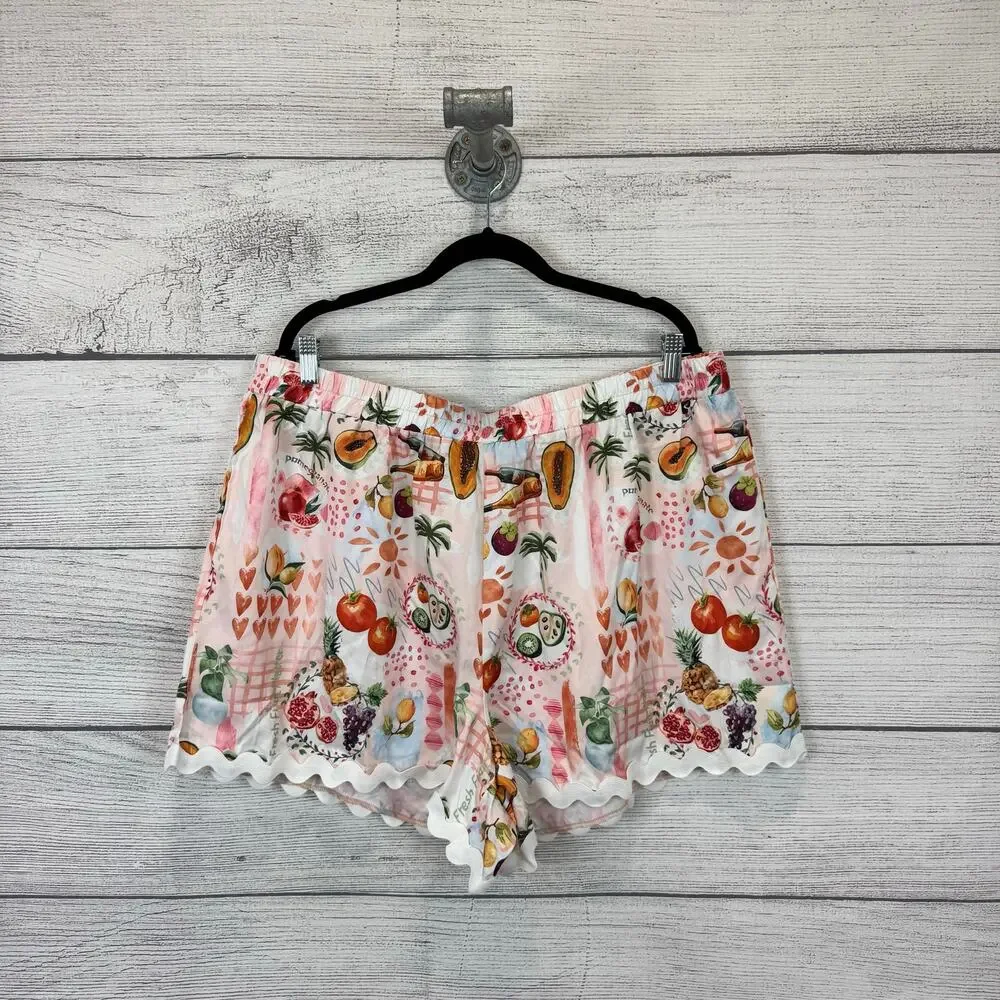 Shein Plus Size Light Pink Summer Fruit Printed 2 Piece Matching Set Size 4XL_8